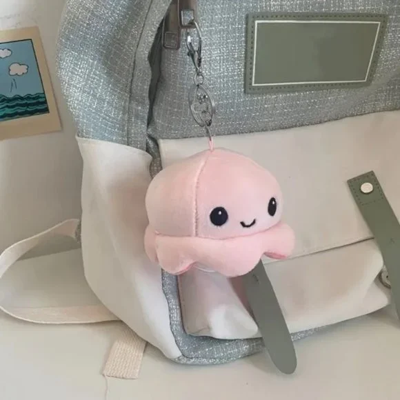 Octopus Plush Reversible Mood Keychain/Purse Charm, NWOT - Picture 5 of 8